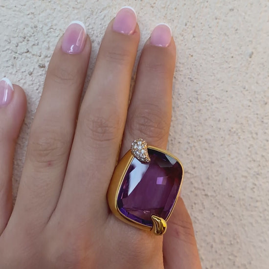 POMELLATO 'RITRATTO' AMETHYST, DIAMOND & GOLD COCKTAIL RING, 2017