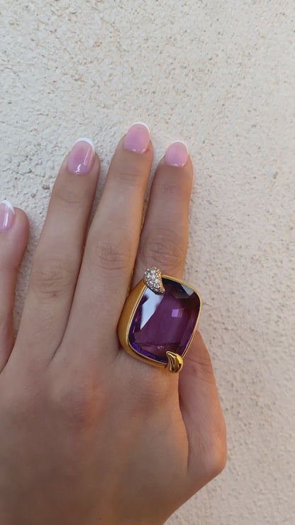 POMELLATO 'RITRATTO' AMETHYST, DIAMOND & GOLD COCKTAIL RING, 2017