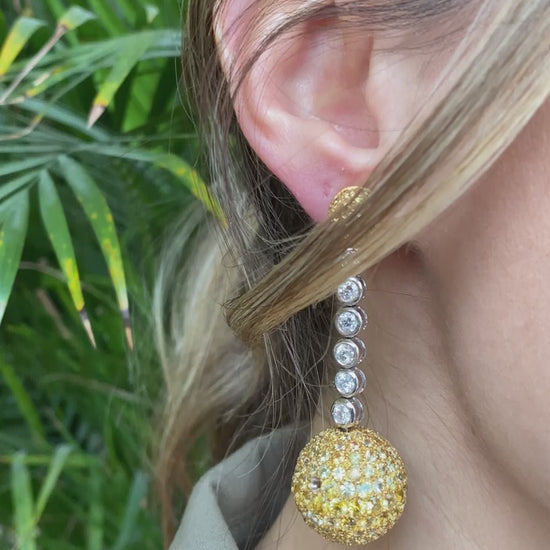 JEWELS BY VIGGI YELLOW SAPPHIRE & DIAMOND DROP EARRINGS, 2018