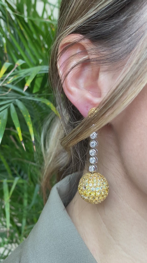 JEWELS BY VIGGI YELLOW SAPPHIRE & DIAMOND DROP EARRINGS, 2018