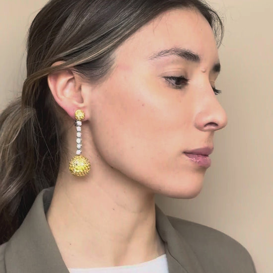 JEWELS BY VIGGI YELLOW SAPPHIRE & DIAMOND DROP EARRINGS, 2018