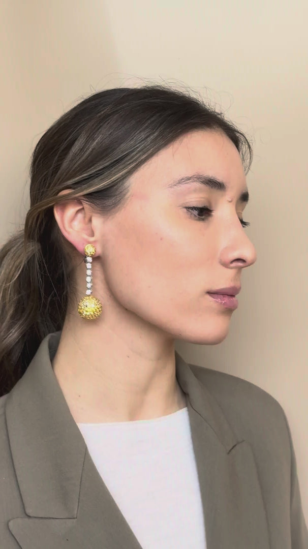 JEWELS BY VIGGI YELLOW SAPPHIRE & DIAMOND DROP EARRINGS, 2018