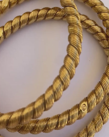 THREE VAN CLEEF & ARPELS YELLOW GOLD BRACELETS
