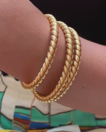 THREE VAN CLEEF & ARPELS YELLOW GOLD BRACELETS