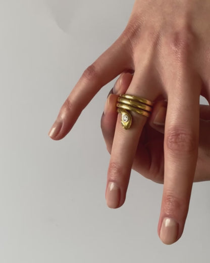 VICTORIAN DIAMOND & GOLD SNAKE ETERNITY RING, 1890s