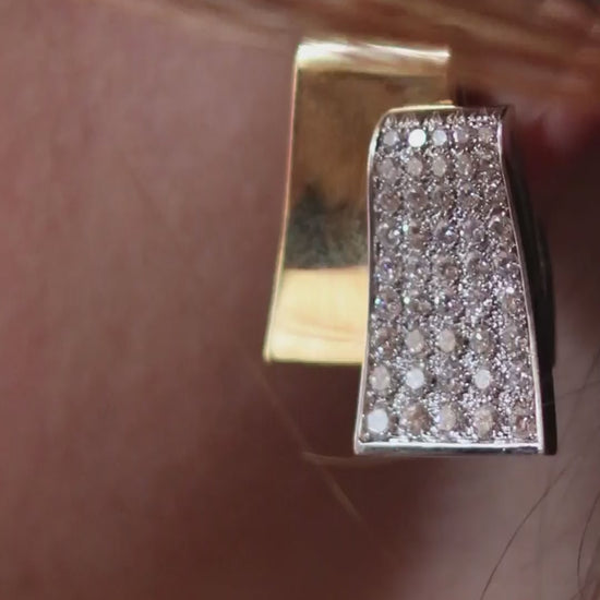 CACCIARI SALVATI DIAMOND & GOLD SET OF CHOKER, EARCLIPS AND RING, 1980s