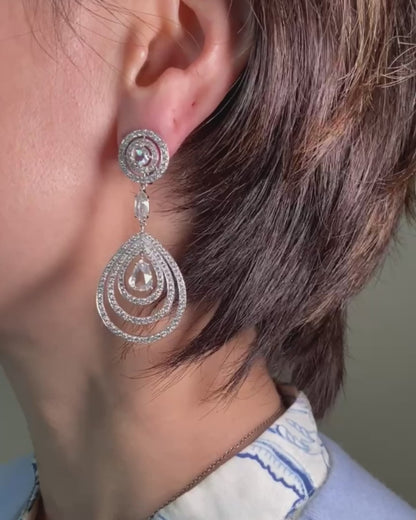 ASSIL DIAMOND & WHITE GOLD DROP EARRINGS, 1990s-2000s