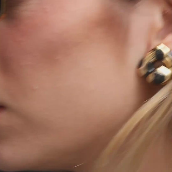 MARINA B. ‘PARDY ET PARDY’ GOLD & STEEL HEART CLIP EARRINGS, 1985