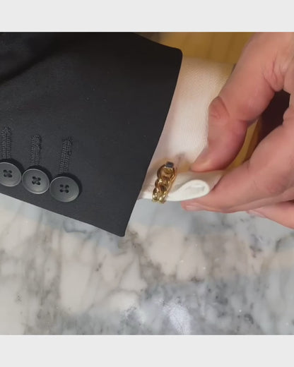 CARTIER SAPPHIRE & GOLD CHAIN CUFFLINKS
