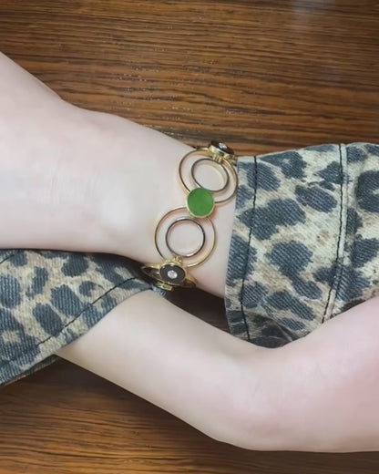 DIAMOND, JADE, ONYX & GOLD BRACELET, 1960s