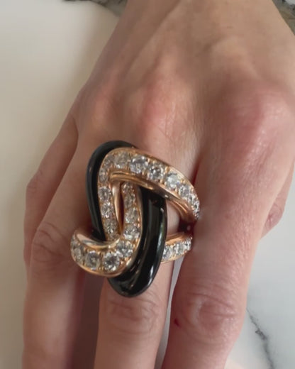 FAWAZ GRUOSI DIAMONDS, CERAMIC & ROSE GOLD RING, 2022