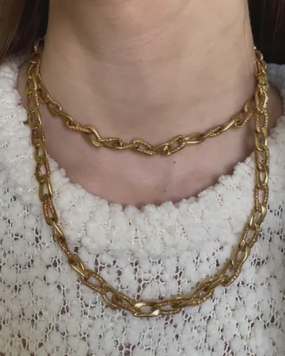 GEORGES LENFANT YELLOW GOLD SAUTOIR NECKLACE