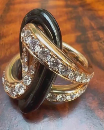 FAWAZ GRUOSI DIAMONDS, CERAMIC & ROSE GOLD RING, 2022