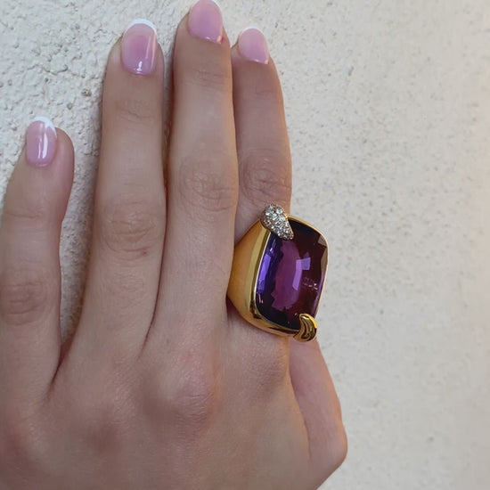 POMELLATO 'RITRATTO' AMETHYST, DIAMOND & GOLD COCKTAIL RING, 2017