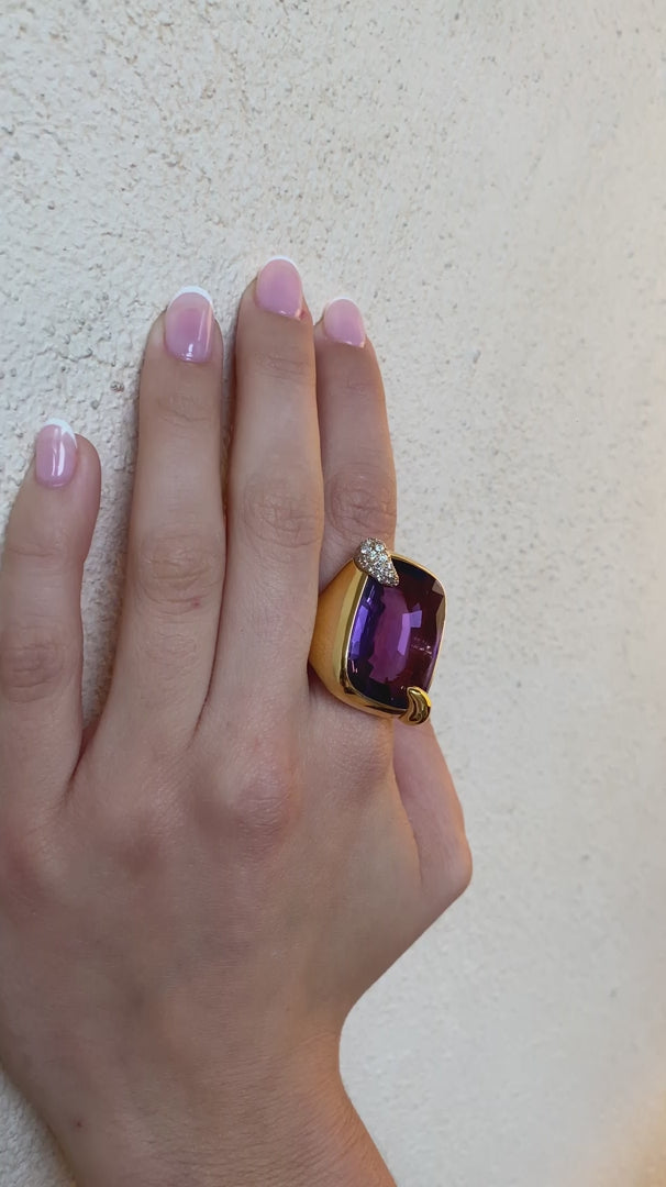 POMELLATO 'RITRATTO' AMETHYST, DIAMOND & GOLD COCKTAIL RING, 2017