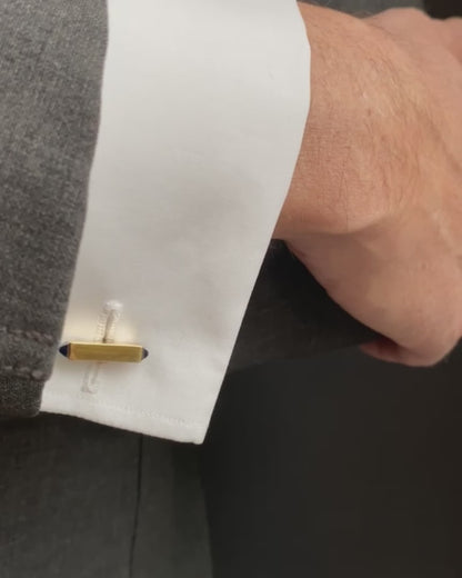 CARTIER ART DÉCO SAPPHIRE & GOLD CUFFLINKS