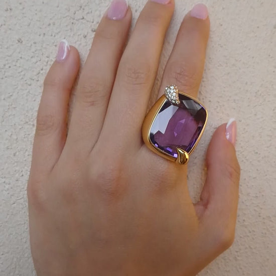 POMELLATO 'RITRATTO' AMETHYST, DIAMOND & GOLD COCKTAIL RING, 2017
