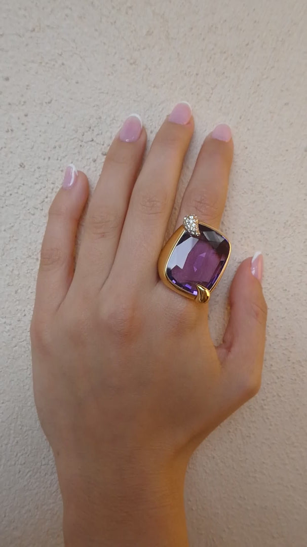 POMELLATO 'RITRATTO' AMETHYST, DIAMOND & GOLD COCKTAIL RING, 2017