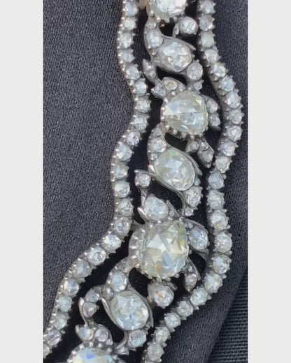 DIAMOND, GOLD & SILVER VICTORIAN CRESCENT MOON BROOCH