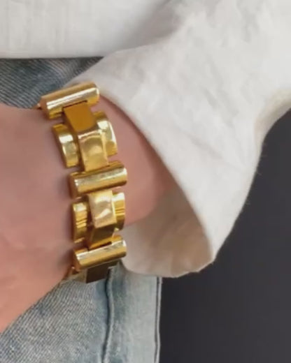 YELLOW GOLD TANK BRACELET, 1950s