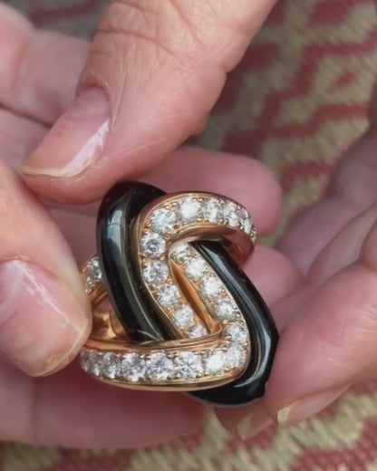 FAWAZ GRUOSI DIAMONDS, CERAMIC & ROSE GOLD RING, 2022
