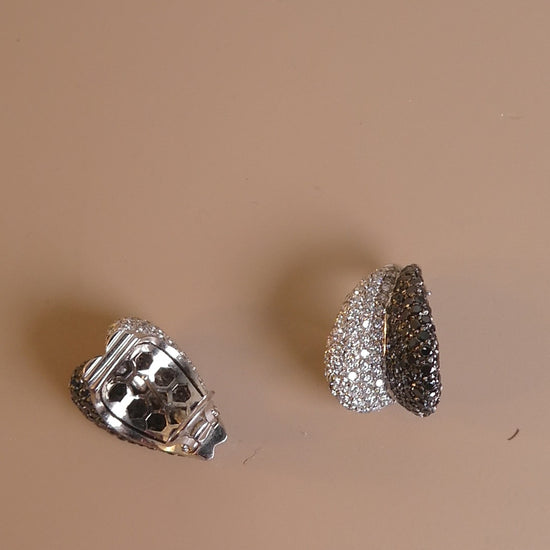 CACCIARI SALVATI BLACK AND WHITE DIAMOND & GOLD EARRINGS, 2000s