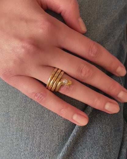 VICTORIAN DIAMOND & GOLD SNAKE ETERNITY RING, 1890s