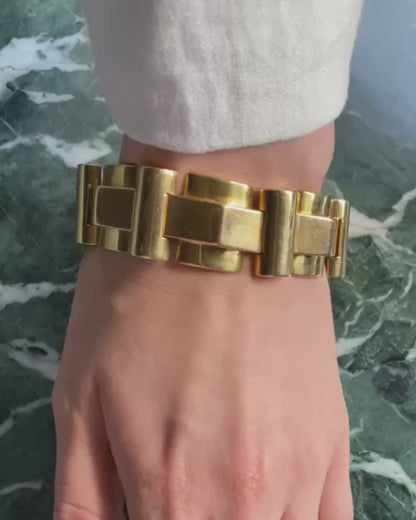 YELLOW GOLD TANK BRACELET, 1950s