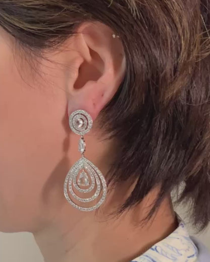 ASSIL DIAMOND & WHITE GOLD DROP EARRINGS, 1990s-2000s