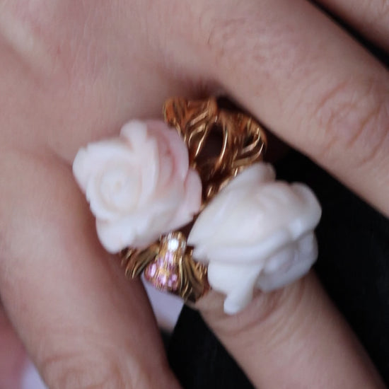 DIOR ROSE PRÉ CATELAN PINK CORAL, SAPPHIRE & DIAMOND RING, 2000s