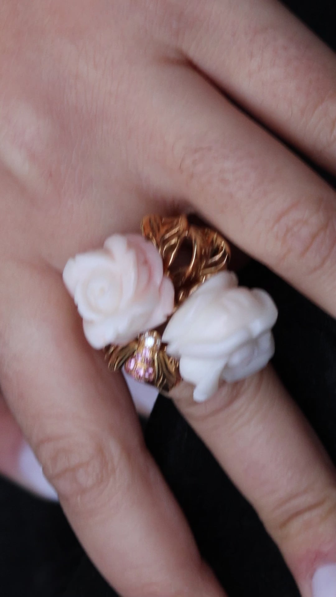 DIOR ROSE PRÉ CATELAN PINK CORAL, SAPPHIRE & DIAMOND RING, 2000s