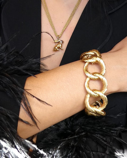 KUTSCHINSKY YELLOW GOLD LINKS BRACELET, 1960s
