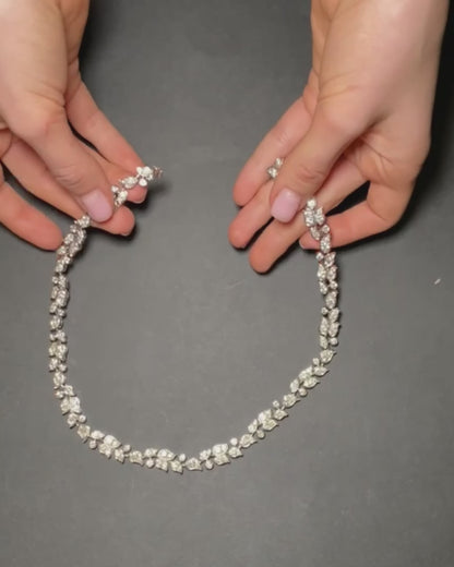 CARTIER WHITE DIAMONDS (22CT) & WHITE GOLD 'MUGUET' NECKLACE, 2000s