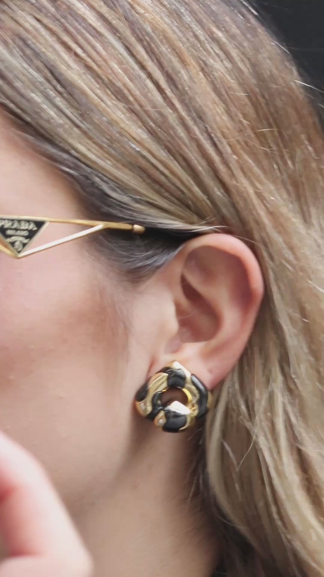 MARINA B. ‘PARDY ET PARDY’ GOLD & STEEL HEART CLIP EARRINGS, 1985