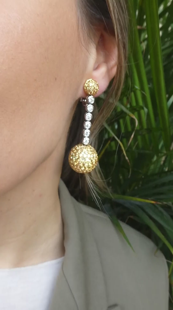 JEWELS BY VIGGI YELLOW SAPPHIRE & DIAMOND DROP EARRINGS, 2018
