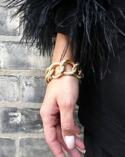 KUTSCHINSKY YELLOW GOLD LINKS BRACELET, 1960s
